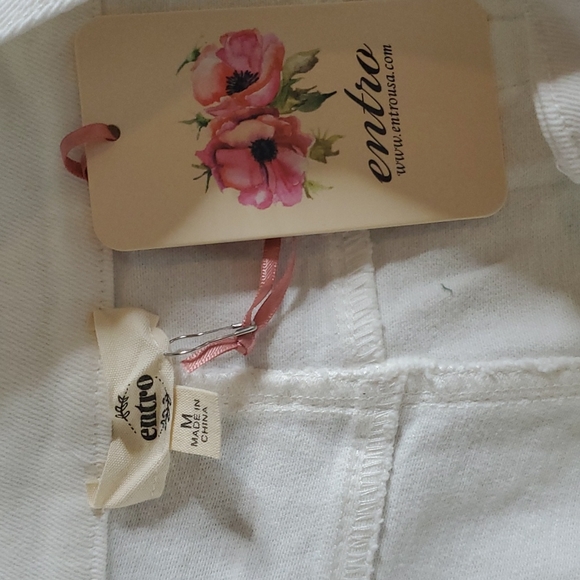 Entro Distressed White Denim Overall Shorts - Picture 9 of 12